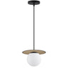 Lámpara colgante Astor rafia opal ALEMAR - Vista principal con diseño natural
