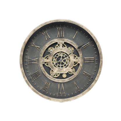Reloj de Pared Adamuz 60 cm Engranajes Negro y Oro Fabrilamp - vista principal | Fabrilamp / Abrila · Ref. 217116016