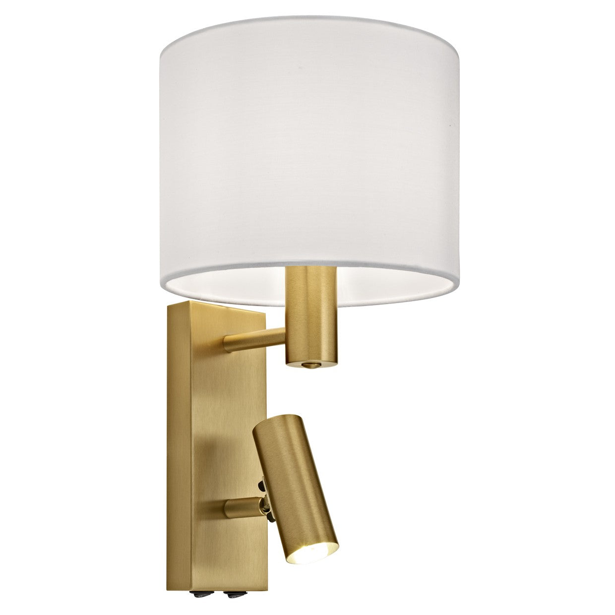 Aplique de pared Hera latón ALEMAR con pantalla blanca - Vista principal