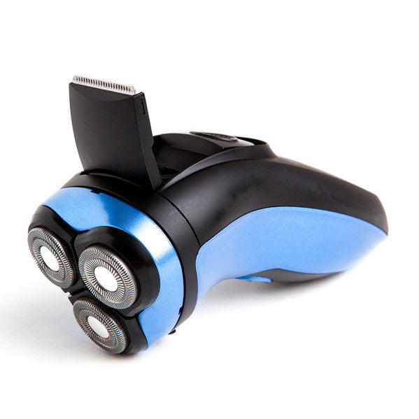 Detalles de la Afeitadora Eléctrica Inalámbrica Fabrilamp/Abrila P018AD2910 de LUZGURÚ: 3 cabezales, 60 min de autonomía, 8h de carga, incluye bolsa de viaje y cepillo de limpieza. Afeitado preciso y cómodo.  Acero inoxidable.
