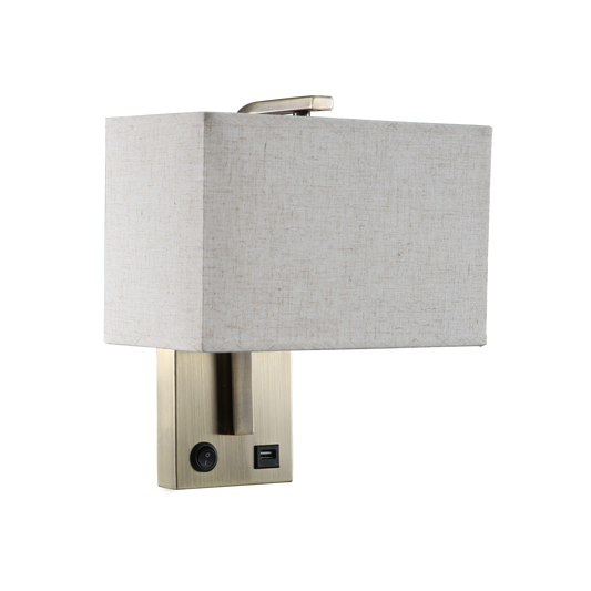 Aplique de Pared Agatha con Puerto USB Pantalla Fabrilamp - vista principal | Fabrilamp / Abrila · Ref. 174761014