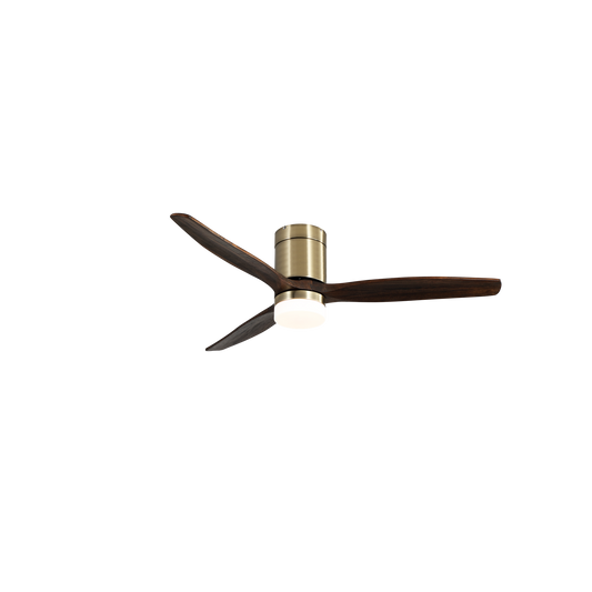 Ventilador de Techo con Luz LED Aguilón 132 cm Cuero y Roble Fabrilamp - vista principal | Fabrilamp / Abrila · Ref. 128291364