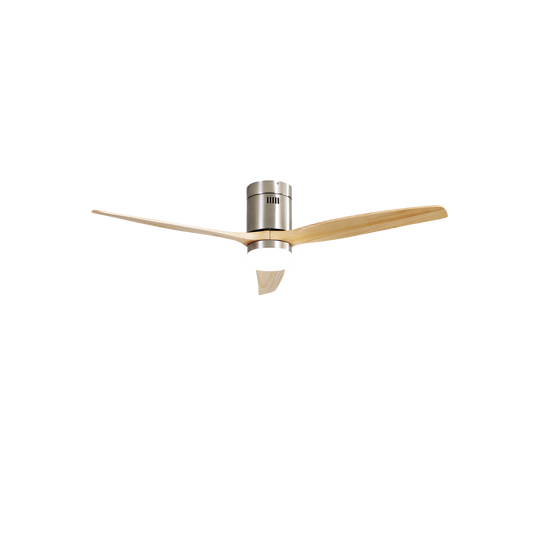 Ventilador de Techo con Luz LED Aguilón 132 cm Níquel y Haya Fabrilamp - vista principal | Fabrilamp / Abrila · Ref. 128291342
