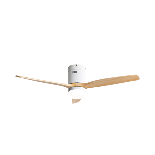 Ventilador de Techo con Luz LED Aguilón 132 cm Blanco y Haya Fabrilamp - vista principal | Fabrilamp / Abrila · Ref. 128291368