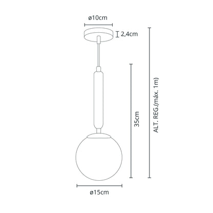 Colgante Clásico Aimee 15 cm / 60W / Cromo – detalle · Ref. 108250120