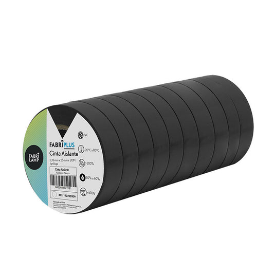 Cinta Aislante de PVC Serie AISLANTE 25mm x 20m Negra Fabrilamp - imagen 2 | Fabrilamp / Abrila · Ref. 190222009