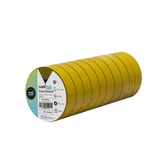 Cinta Aislante de PVC Amarilla 19 mm x 20 m Fabrilamp - imagen 2 | Fabrilamp / Abrila · Ref. 190212050