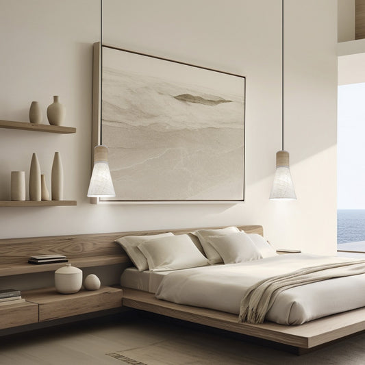 Pantalla Textil Barros LINO TOSTADO/MADERA – vista 2 · Ref. 11771