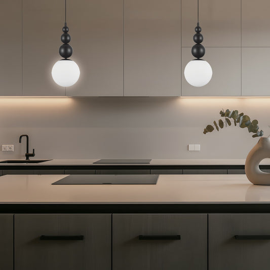 Colgante Moderno Elon NEGRO/OPAL MATE – vista 2 · Ref. 11299