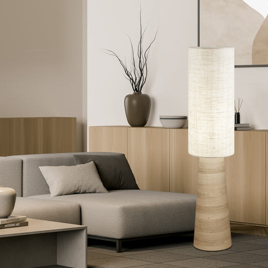 Pie Salón moderno Aosta MADERA/LINO TOSTADO – vista principal · Ref. 11785