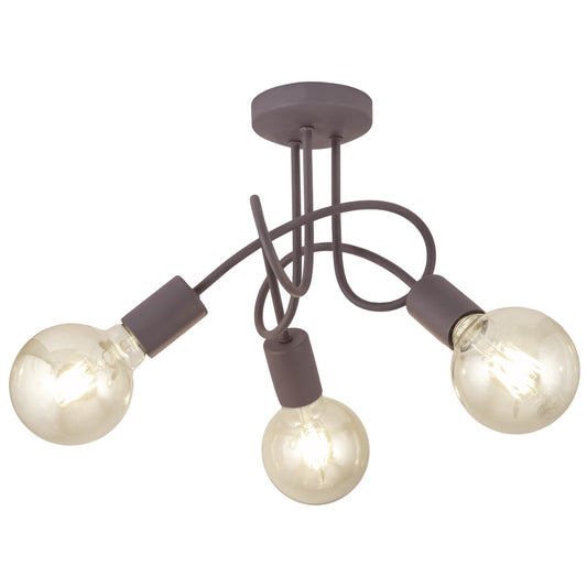 Plafón Rústico Bombilla Tenor MARRON – vista 2 · Ref. 10851
