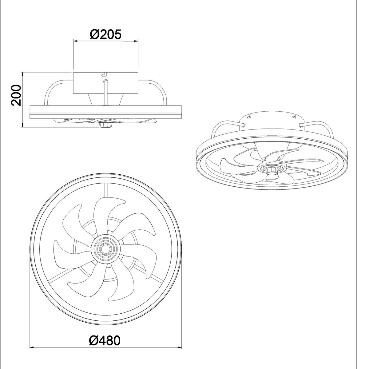 Ventilador de Techo Tom BLANCO – vista principal · Ref. 11543