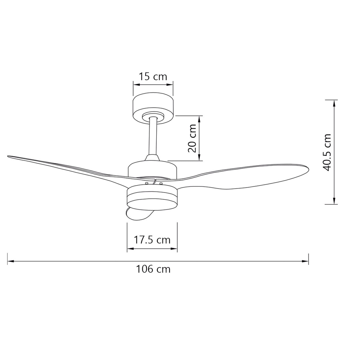 Ventilador de Techo Valcano Blanco – vista 2 · Ref. 11540