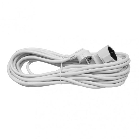 Alargador eléctrico Fabrilamp de 10 metros, cable de cobre 3x1.5mm, 3500W máximo, color blanco.