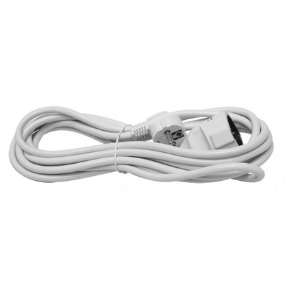 Alargador eléctrico blanco de 5 metros con cable de cobre de Fabrilamp, 3500W de potencia máxima.