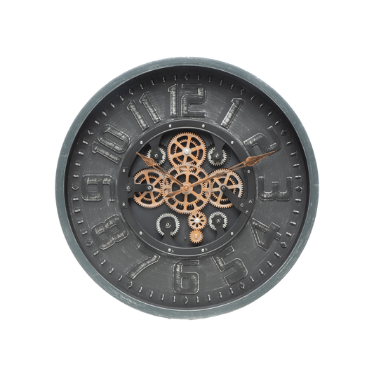 Reloj de Pared Albox 60 cm Negro con Engranajes Fabrilamp - vista principal | Fabrilamp / Abrila · Ref. 217316009