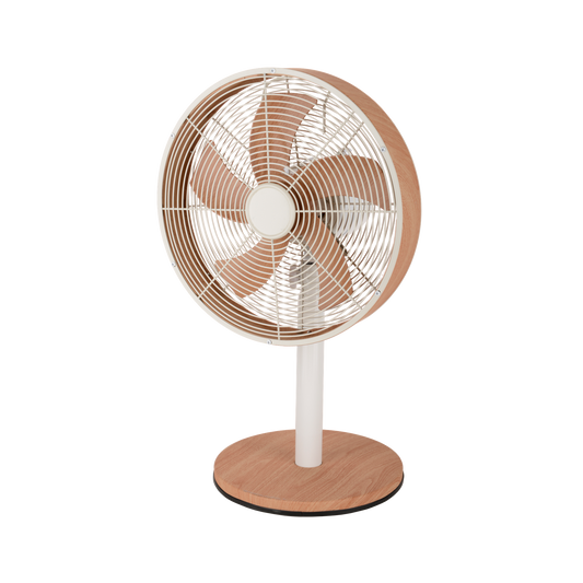 Ventilador de Sobremesa Alcañiz 45 W Blanco y Haya Fabrilamp - vista principal | Fabrilamp / Abrila · Ref. 210571068