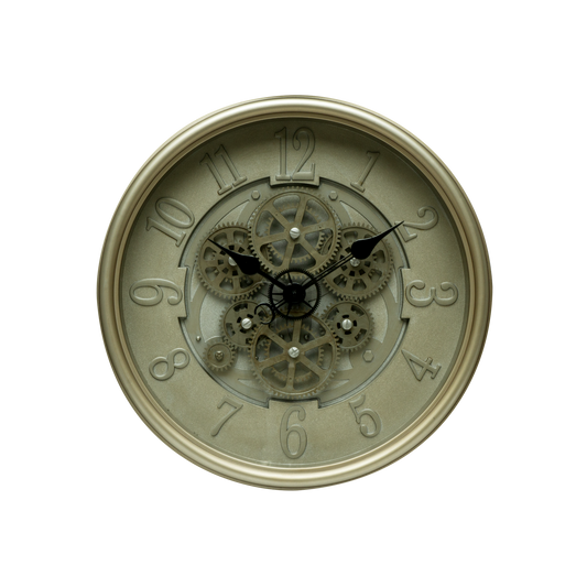 Reloj de Pared Alosno 40 cm Engranajes a la Vista Cuero Fabrilamp - vista principal | Fabrilamp / Abrila · Ref. 217514014