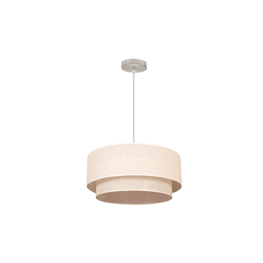 Lámpara Colgante Doble Altea 50 cm Pantalla Textil Beige Fabrilamp - vista principal | Fabrilamp / Abrila · Ref. 2.810/50-BEIS/BEIS