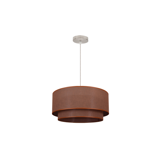 Lámpara Colgante Doble Altea Marrón Cilíndrica 50 cm Fabrilamp - vista principal | Fabrilamp / Abrila · Ref. 2.810/50-MARR/MARR