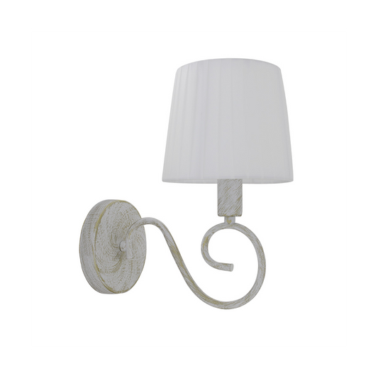 Aplique de Pared Amsterdam 1 Luz E14 Blanco y Oro Fabrilamp - vista principal | Fabrilamp / Abrila · Ref. 155161075