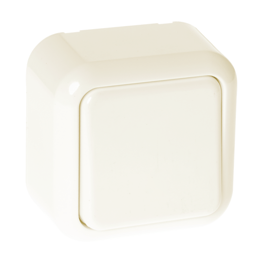 Interruptor Unipolar de Superficie Ancient Beige 6x6 cm Fabrilamp - vista principal | Fabrilamp / Abrila · Ref. MEH3-A110MMF