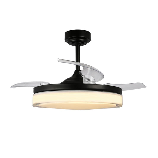 Ventilador de Techo con Luz Aneto 72W Aspas Retráctiles Negro CristalRecord - vista principal | CristalRecord