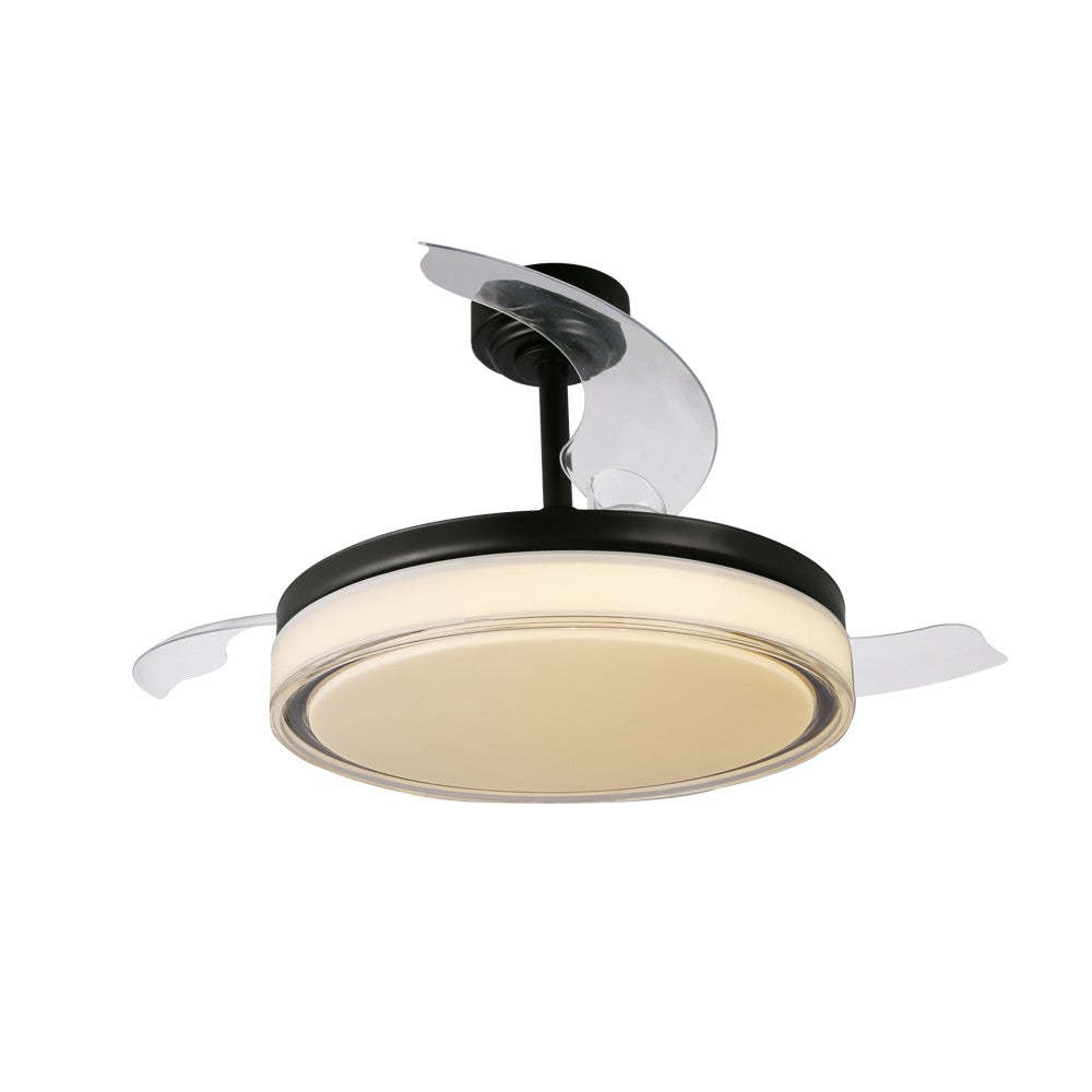 Ventilador de Techo con Luz Aneto 72W Aspas Retráctiles Negro CristalRecord - imagen 3 | CristalRecord