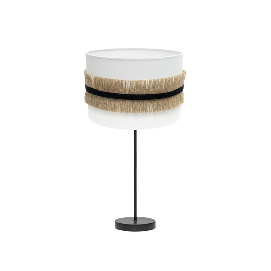 Lámpara de Sobremesa Angola Alto 62 cm Pantalla Yute Negro Fabrilamp - vista principal | Fabrilamp / Abrila · Ref. 227171101