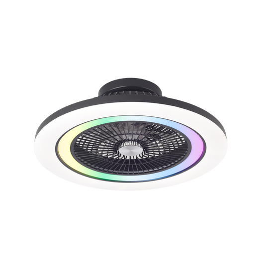 Ventilador de Techo con Luz Antártida 58 cm Negro RGB Fabrilamp - vista principal | Fabrilamp / Abrila · Ref. 246192509