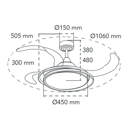 Ventilador de techo LED con motor DC ultra silencioso