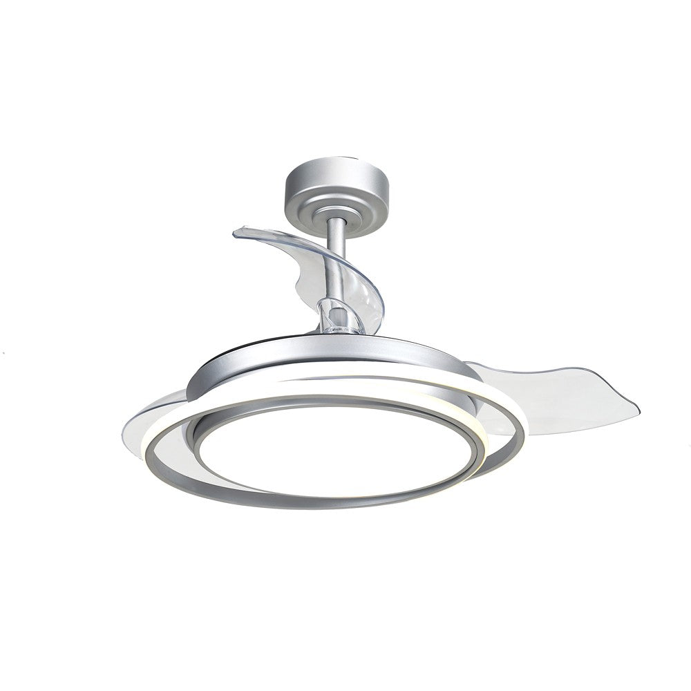 Ventilador Antila Mini fabricado en PVC color plata con aspas de ABS