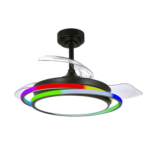 Ventilador de Techo LED Antila Mini RGB Negro 45W CristalRecord - vista principal | CristalRecord