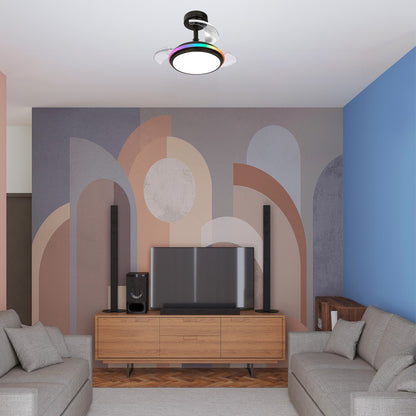 Elegante ventilador con aspas retráctiles ideal para dormitorio