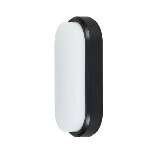 Aplique exterior Yucatán Oval Negro 12W IP65 Fabrilamp. Iluminación moderna para exteriores.