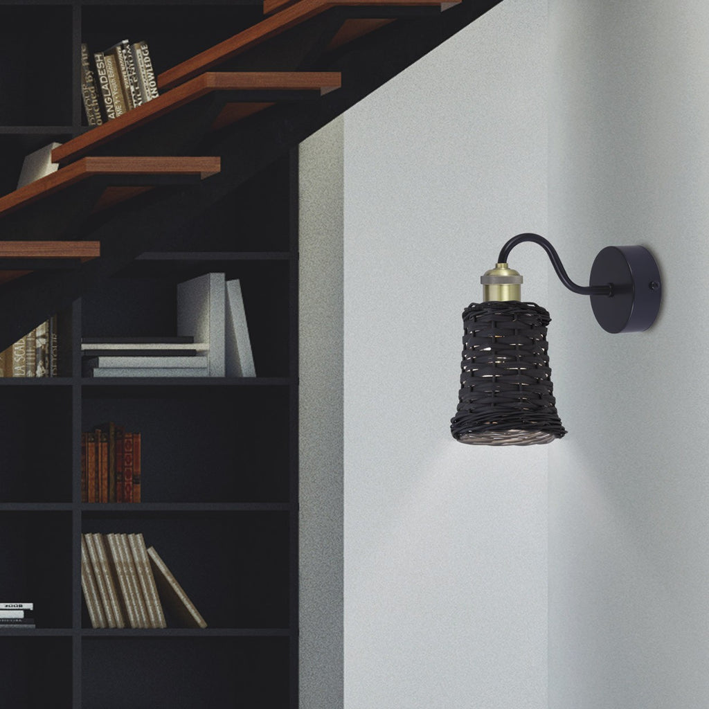 Medidas aplique pared ALEXIA negro AJP/Alemar (Ref. 60398) - luzguru.com
