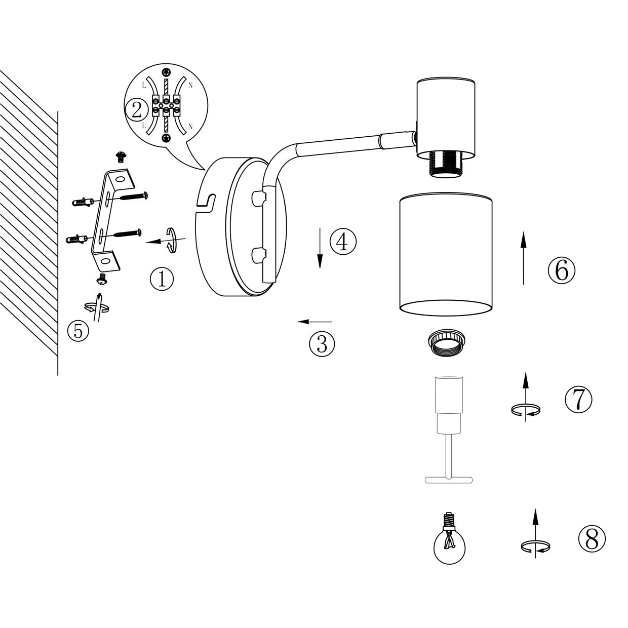 Medidas aplique pared Maena AJP/Alemar Ref. 11110, negro-latón. Iluminación elegante para tu hogar.

