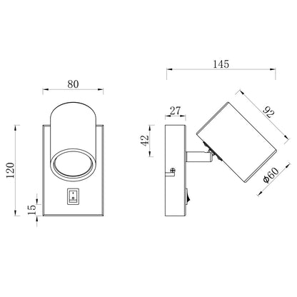 Aplique de pared AJP/Alemar PAROS (Ref. 11103) - Medidas: [Insertar medidas aquí, ej. Alto 15cm, Ancho 10cm, Fondo 8cm].  luzguru.com
