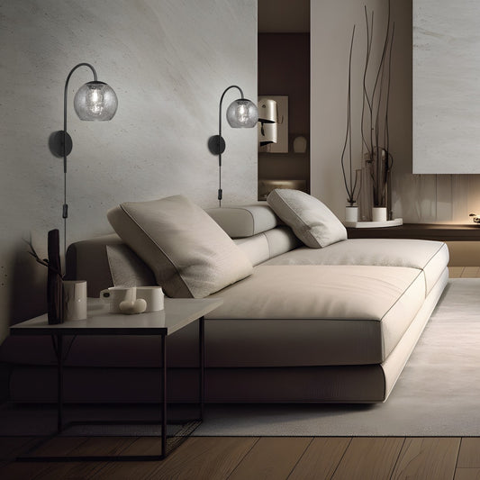 Medidas aplique pared Sivas Negro AJP Alemar Ref. 11428 - LuzGuru.com
