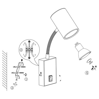 Aplique de pared AJP/Alemar Tayron (Ref. 11109) - Medidas: [Insertar medidas aquí]. Diseño minimalista en metal negro. LuzGuru.com
