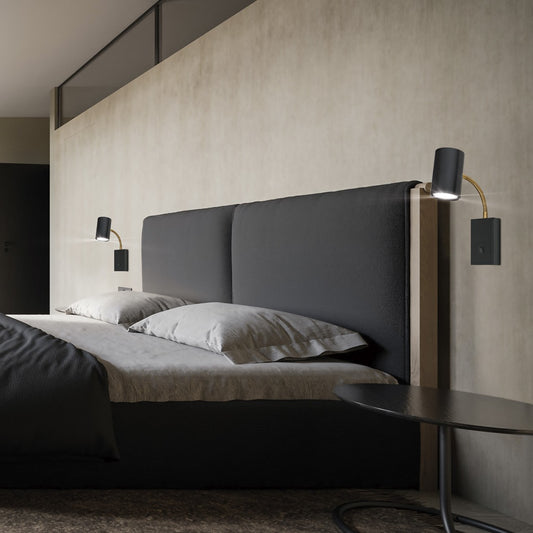 Aplique de pared AJP/Alemar Tayron (Ref. 11109) - Medidas: [Insertar Medidas Aquí] - Diseño minimalista en metal negro - luzguru.com
