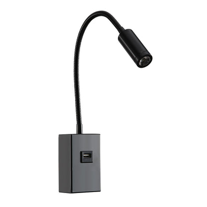 Aplique Lector Capote Negro Fabrilamp / Abrila con USB, Ref. 174961009