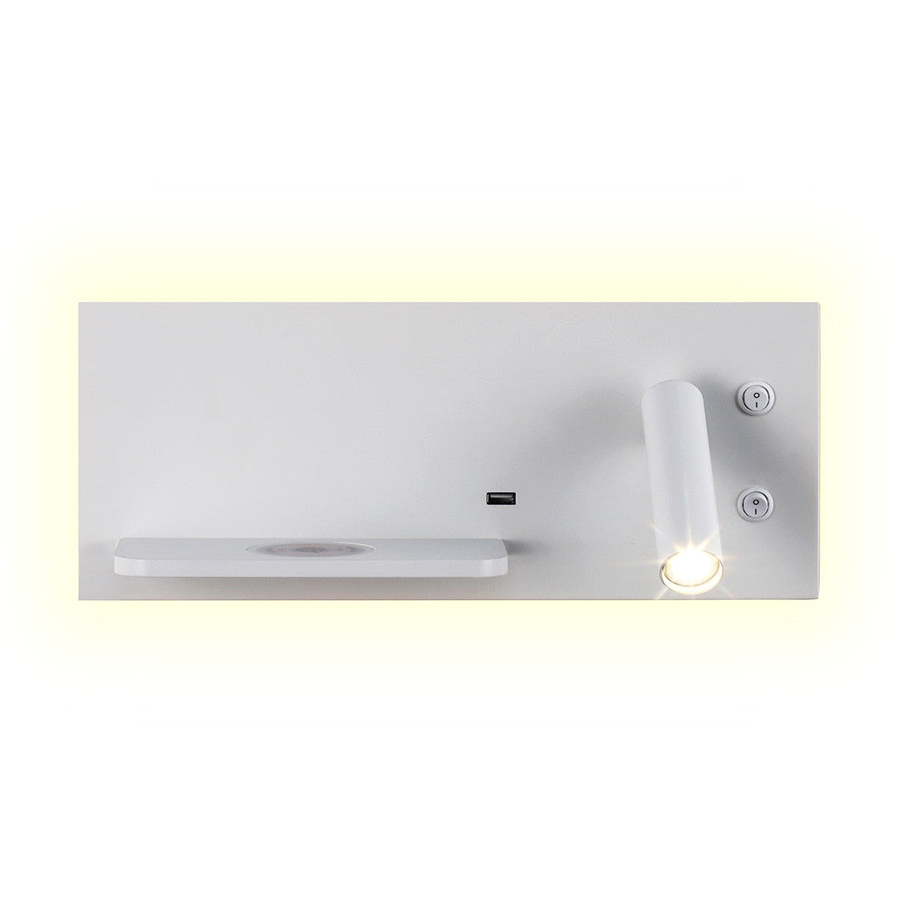 Aplique Velazquez fabricado en Metal color Blanco con carga QI y USB