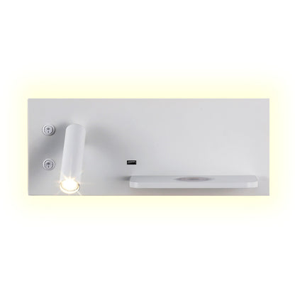 Aplique Velazquez fabricado en metal color blanco con carga inalámbrica QI
