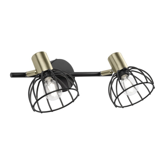 Aplique de Pared Bermeo 2 Luces Negro Mate Industrial AJP - vista principal | AJP / Alemar