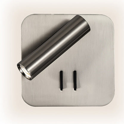 Aplique Manet fabricado en Metal color Níquel, con foco orientable