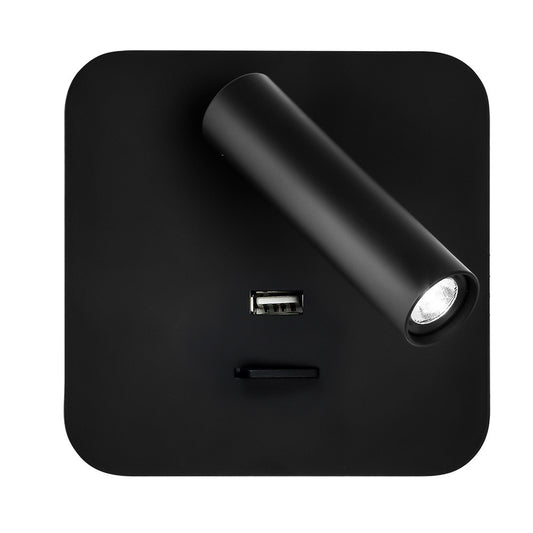 Aplique LED Giotto Fabrilamp / Abrila con USB y Orientable - 171561C09