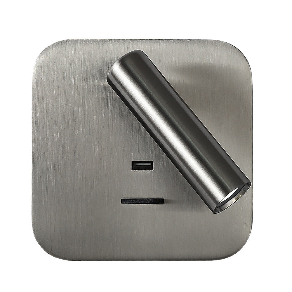 Aplique LED Giotto Níquel con USB Fabrilamp / Abrila 171561C03