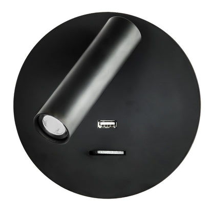 Aplique LED Giotto Fabrilamp / Abrila con USB y Foco Orientable - 171561R09