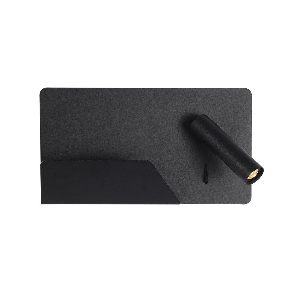 Aplique Miguel Angel fabricado en metal color negro con puerto USB